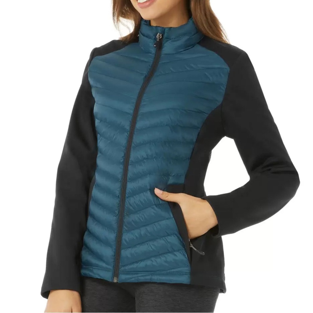 32 Degrees Women's Blue and Black Puffer Jacket Size L